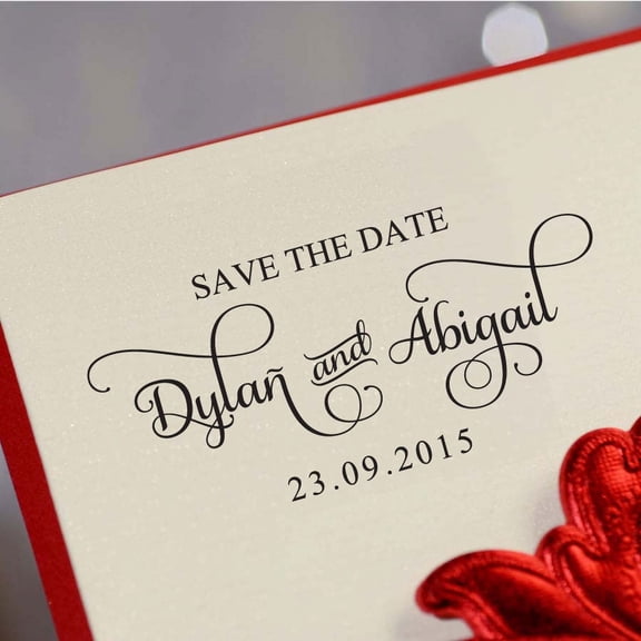 Custom Save The Date Rubber Stamp Self Inking Wedding Invitation Personalized Stamper Colop Gifts