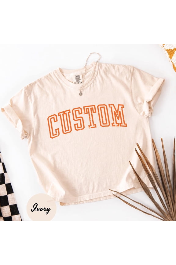 Custom School Mascot Name Boxy Tee School Logo ShirtTeam Mascot Name Tee Custom Name Gifts