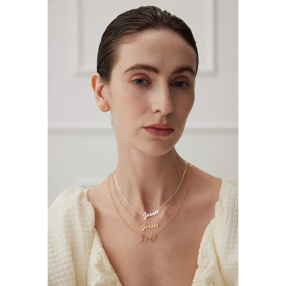 Custom Script Name Necklace in 18K Gold Plated 925 Silver