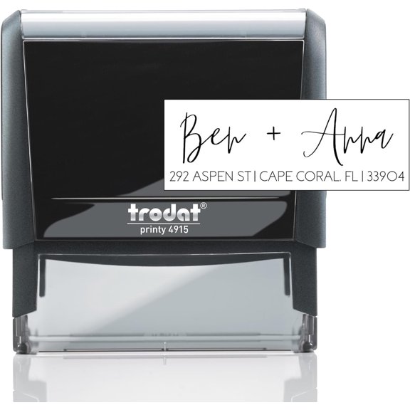 Custom Self-Inking Address Stamp  Modern Brush Script Return Address Stamp  Personalized Address Stamper for Envelopes, Wedding Invitations & Holiday Cards  Easy Customization