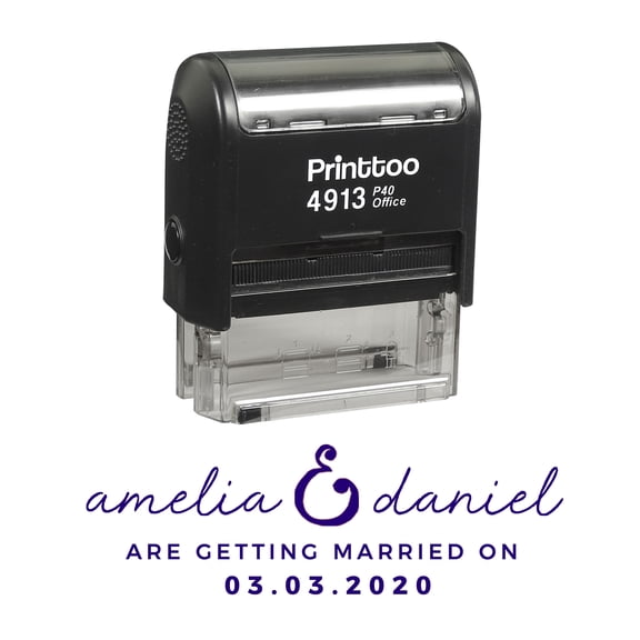 Custom Self Inking Monogram Stamp Custom Signature Logo Stamper Proposal Gift Idea-LG
