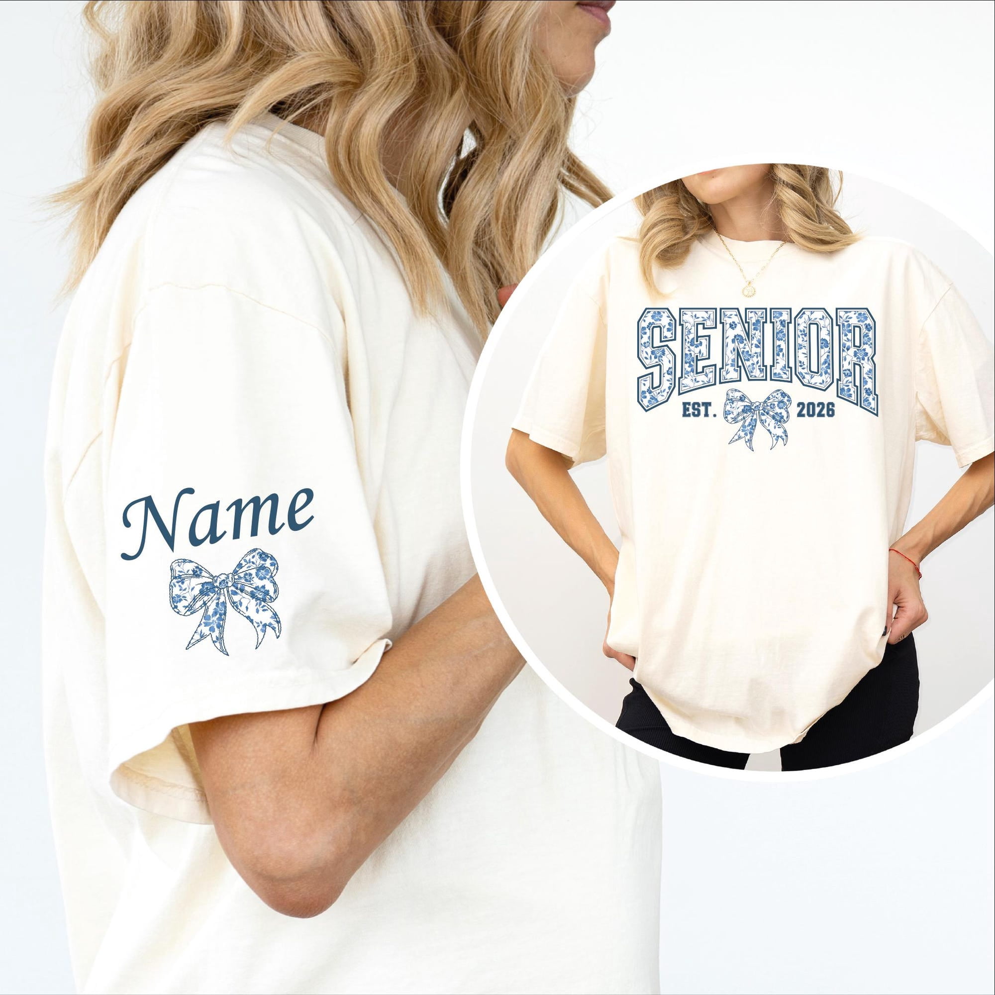 Custom Senior Shirt Personalized Class of 2026 Tee Coquette Graduate ...