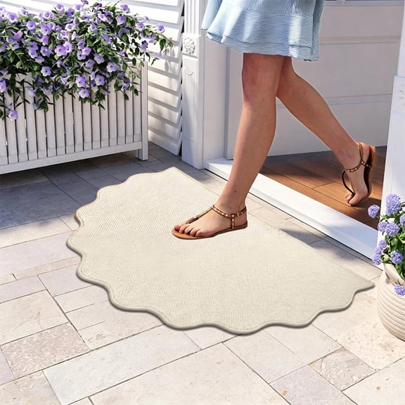 Custom Shaped Entryway Doormat, Durable Polyester All Weather Floor Mat, Non Slip Rubber Backing Dirt Absorbent Rug, Easy Clean Wear Resistant Welcome Mat for Front Door Porch Indoor Outdoor