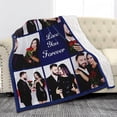 thumbnail image 1 of Custom Sherpa Fleece Blanket with Photos Text Soft Warm Fuzzy Custom Blanket Personalized Couples Gifts for Boyfriend Girlfriend Customized Picture Blanket Gifts for Birthday Anniversary Christmas, 1 of 6