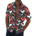 Custom Shirt Fashion Valentines Day Short Sleeved Button Down Shirt Top