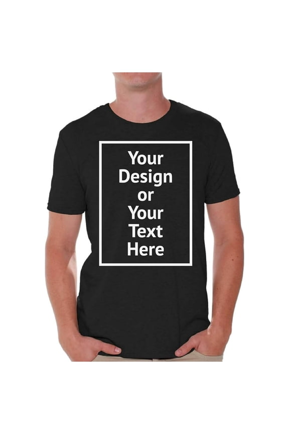 Custom Shirt Men Personalized Add Your Image T-Shirt Add Your Text Photo Front/Back Print