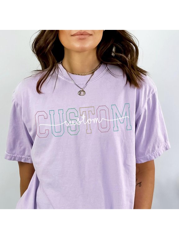 Custom Shirt Trendy Varsity Custom Text Shirt Custom Word Shirt Personalized Gift Family N