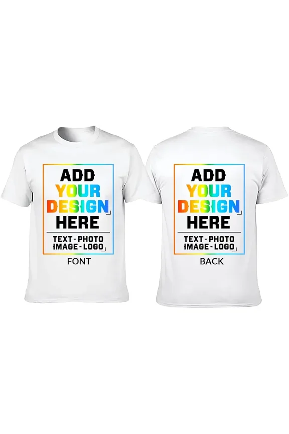 Custom Shirts Add Your Image Text Photo T-Shirt Double-Sided Printing for Gifts
