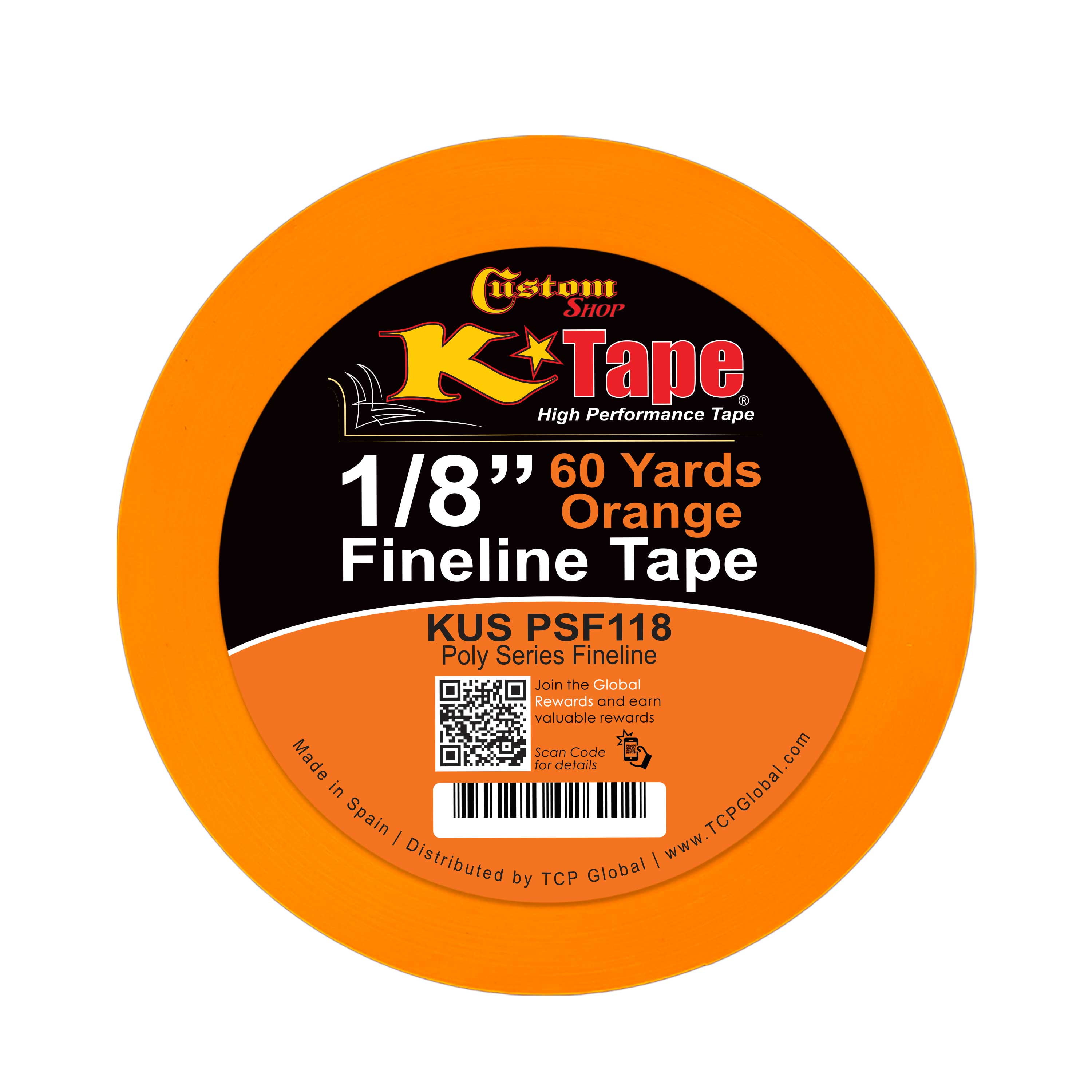 1 inch x 60 Yard Large Roll Paper Tapes (aka Spike Tape) Neon Orange