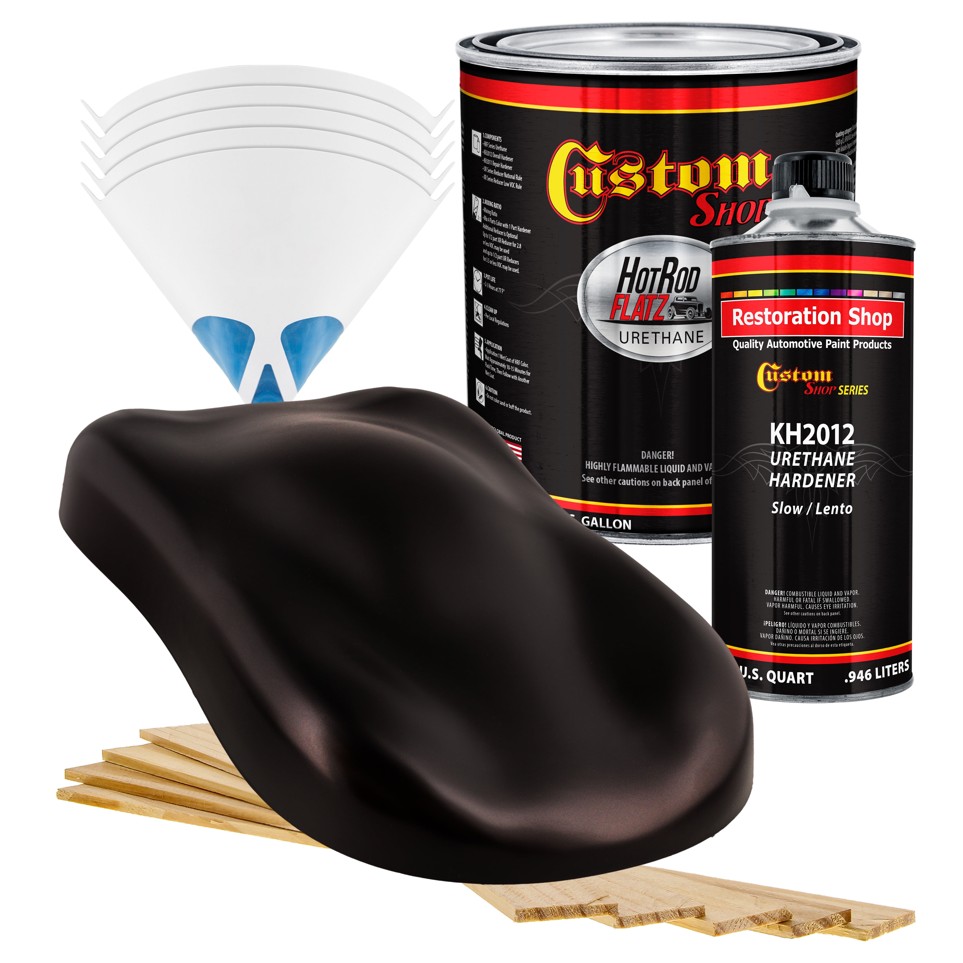 Custom Shop - Black Cherry Pearl - Hot Rod Flatz Flat Matte Satin Urethane Auto Paint - Complete Gallon Paint Kit - Professional Low Sheen Automotive, Car Truck Coating, 4:1 Mix Ratio