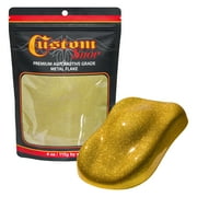 Custom Shop - Brilliant Gold - 4-ounces of Micro Metal Flake .004" 100 Micron Size - Automotive Grade Flake, UV, Fade & Solvent Resistant - Metallic Auto Paint Glitter