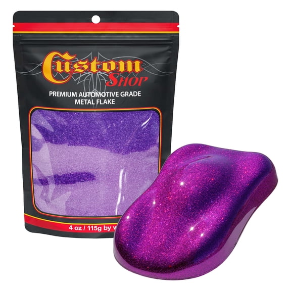 Custom Shop - Deep Purple - 4-ounces of Large Metal Flake .025" 625 Micron Size - Automotive Grade Flake, UV, Fade & Solvent Resistant - Metallic Auto Paint Glitter - Spray Gun Painting Cars