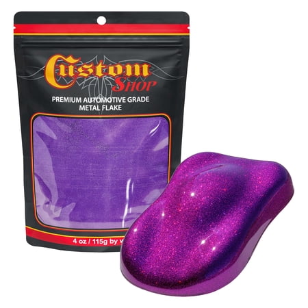 Custom Shop - Deep Purple - 4-ounces of Micro Metal Flake .004" 100 Micron Size - Automotive Grade Flake, UV, Fade & Solvent Resistant - Metallic Auto Paint Glitter - Spray Gun Painting Cars
