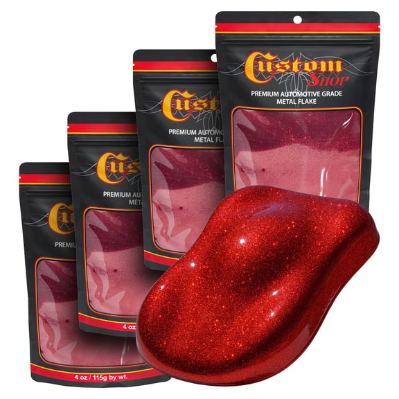 Custom Shop - Fire Red - 1-pound of Large Metal Flake .025" 625 Micron Size - Automotive Grade Flake, UV, Fade & Solvent Resistant - Metallic Auto Paint Glitter - Spray Gun Painting Cars