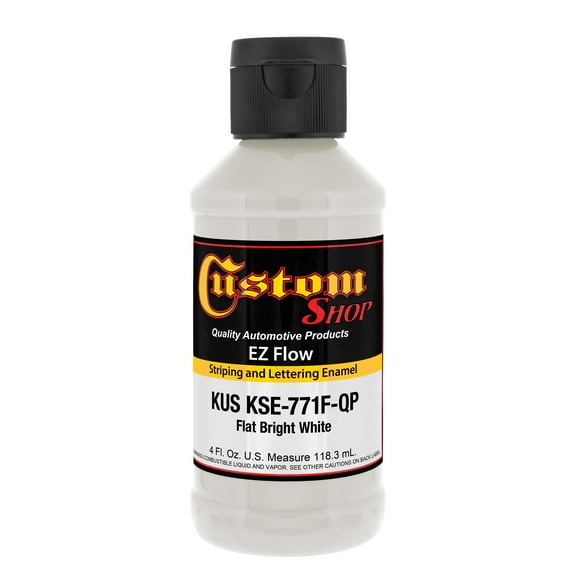 Custom Shop Flat Bright White - Ez-Flow Striping & Lettering Enamel, 1/4 Pint