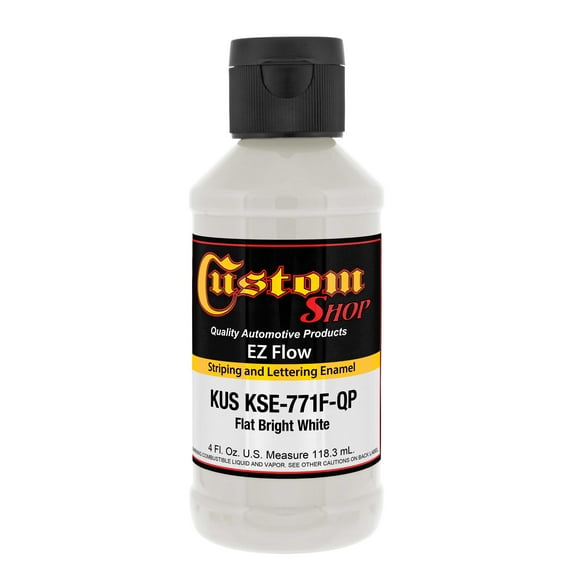 Custom Shop Flat Bright White - Ez-Flow Striping & Lettering Enamel, 1/4 Pint