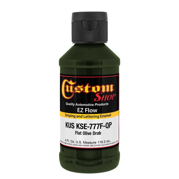 Custom Shop Flat Olive Drab - Ez-Flow Striping & Lettering Enamel, 1/4 Pint