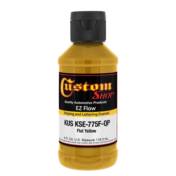 Custom Shop Flat Yellow - Ez-Flow Striping & Lettering Enamel, 1/4 Pint