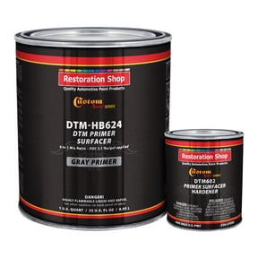 Custom Shop Gray DTM High Build Urethane Primer Surfacer (Direct to Metal) 2.1 VOC, 1-1/4 Quart Kit - Fast Dry High-Performance Primer - Automotive and Industrial Use