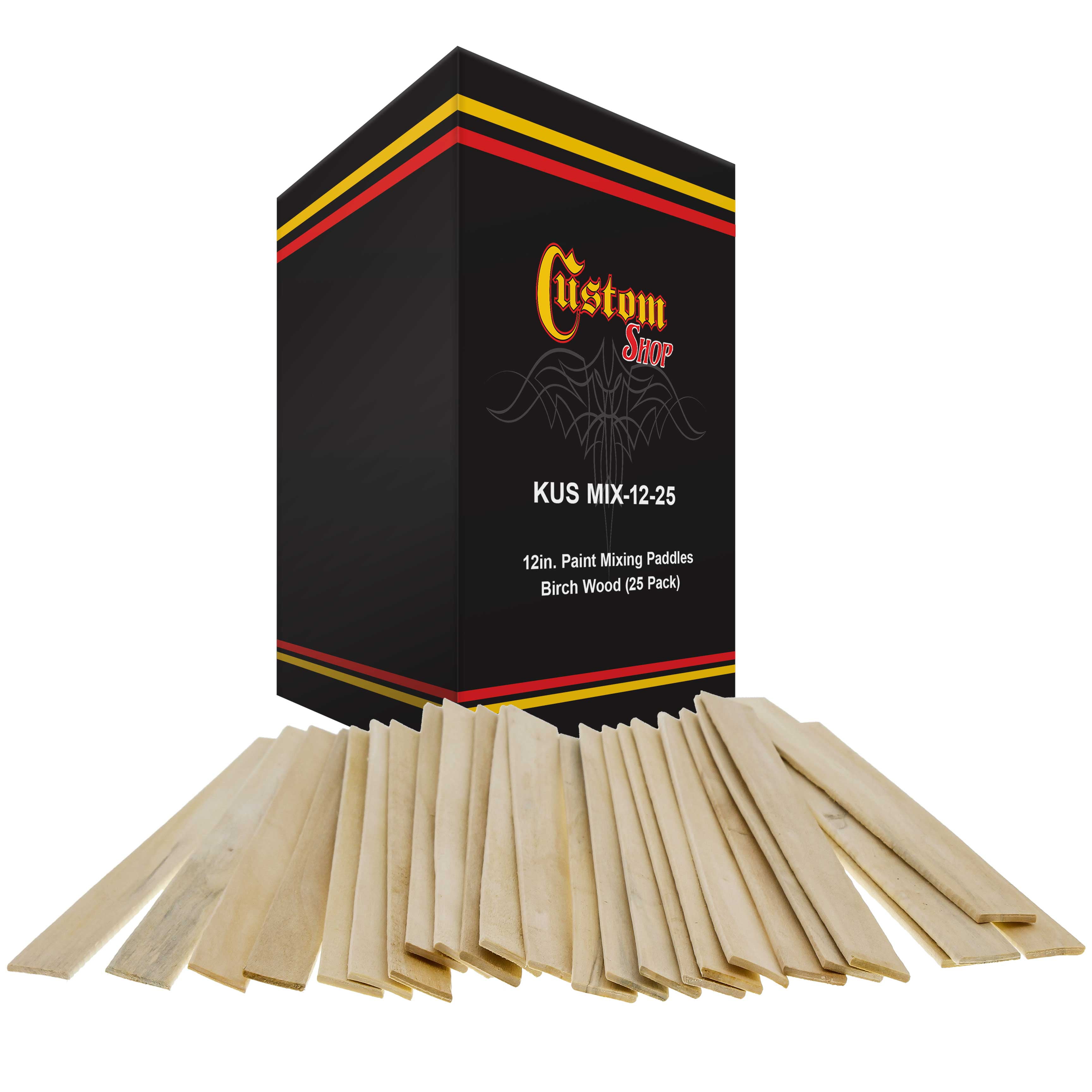 Custom Shop Paint Mix Sticks Pack of 25 Each 12" Birch Paint Mixing