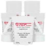 Custom Shop Paint Mixing Cups Plastic Measuring Cup Epoxy Resin, Disposable or Reusable, 32-Ounce (Quart) - Pack of 36 - Graduated, Mixing Ratios, Automotive Painting Acrylic Art Crafts