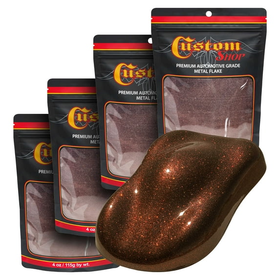 Custom Shop - Rootbeer - 1-pound of Micro Metal Flake .004" 100 Micron Size - Automotive Grade Flake, UV, Fade & Solvent Resistant - Metallic Auto Paint Glitter - Spray Gun Painting Cars