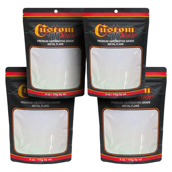 Custom Shop - Silver to Rainbow- 4 ounces of Holographic Micro Metal Flake .004" 100 Micron Size - Automotive Grade Flake, UV, Fade & Solvent Resistant - Metallic Auto Paint Glitter Spray Gun