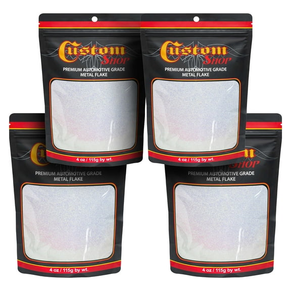 Custom Shop - Silver to Rainbow- 4 ounces of Holographic Standard Metal Flake .015" 375 Micron Size - Automotive Grade Flake, UV, Fade Solvent Resistant - Metallic Auto Paint Glitter Spray Gun