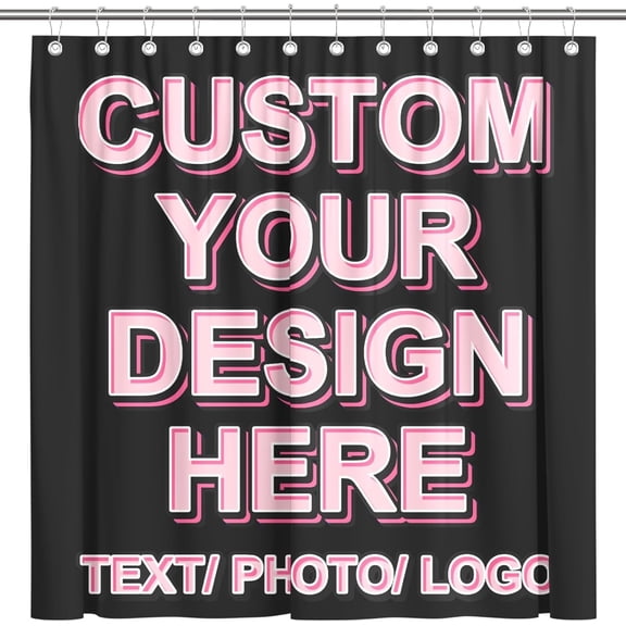 Custom Shower Curtain Personalized Photo Text Bathroom Decor