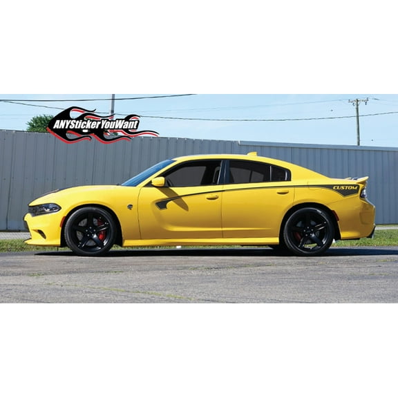 Custom Side Stripe Kit Graphic Vinyl Decals Compatible with and Fits Dodge Charger 2015-2022