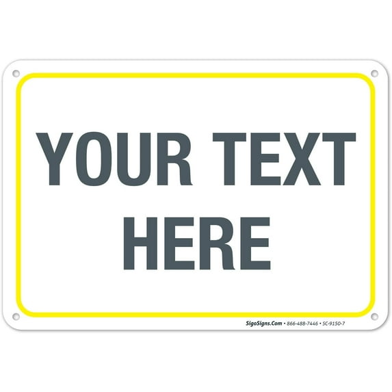 Custom Sign, Personalized Metal Signs, Customize for Office, Business, Workplace, office, Home, Airbnb, Delivery Signs, 8x12Inches, Rust Free .040 Aluminum, Made in USA