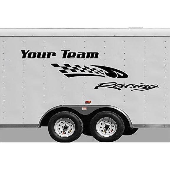 Custom Sign Your Team Name Racing Trailer Decals Stickers Mural