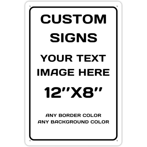 Custom Signs Outdoor Metal 16x12 Personalized Rust-Proof Entrance Signs, Garden Signs, Hazard Signs, Intersection Signs, Parking Signs, Decorative Signs (Horizontal)