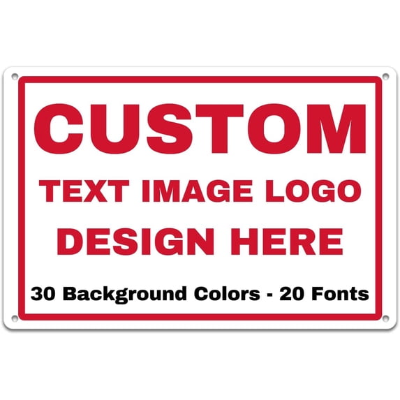 Custom Signs Outdoor Metal Sign - 12 x 8 Personalized Aluminum Rust ...