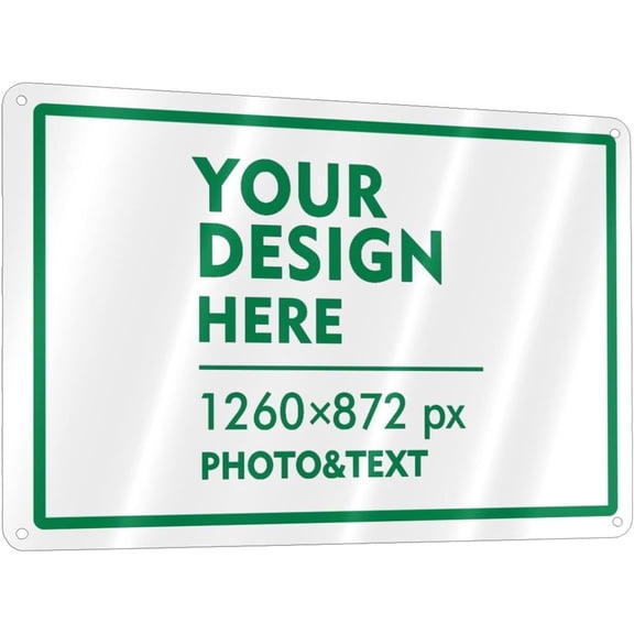 Custom Signs Outdoor Metal Sign - 12 x 8 Personalized Aluminum Rust-Proof Entrance Signs, Garden Signs, Hazard Signs, Parking Signs for Business (Personalized Headline)