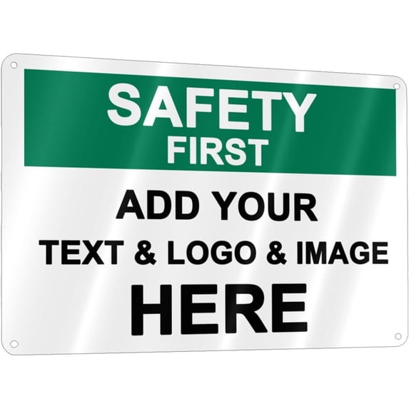 Custom Signs Outdoor Metal Sign - 12 x 8 Personalized Aluminum Rust-Proof Entrance Signs, Garden Signs, Hazard Signs, Parking Signs for Business (Personalized Headline)