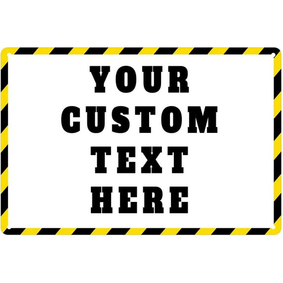 Custom Signs Outdoor Metal Sign - 12 x 8 Personalized Aluminum Rust-Proof Entrance Signs, Garden Signs, Hazard Signs, Parking Signs for Business (Personalized Headline)