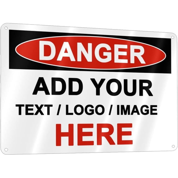 Custom Signs Outdoor Metal Sign - 12 x 8 Personalized Aluminum Rust-Proof Entrance Signs, Garden Signs, Hazard Signs, Parking Signs for Business (Personalized Headline)