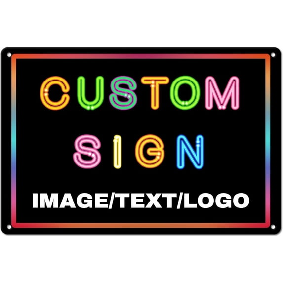 Custom Signs Outdoor Metal Sign - 12 x 8 Personalized Aluminum Rust-Proof Entrance Signs, Garden Signs, Hazard Signs, Parking Signs for Business (Personalized Headline)