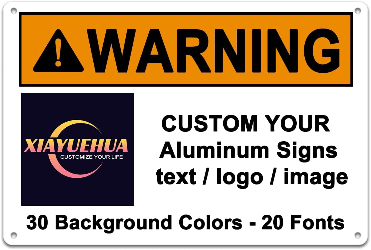 Custom Signs Outdoor Metal Sign - 12 x 8 Personalized Aluminum Rust ...