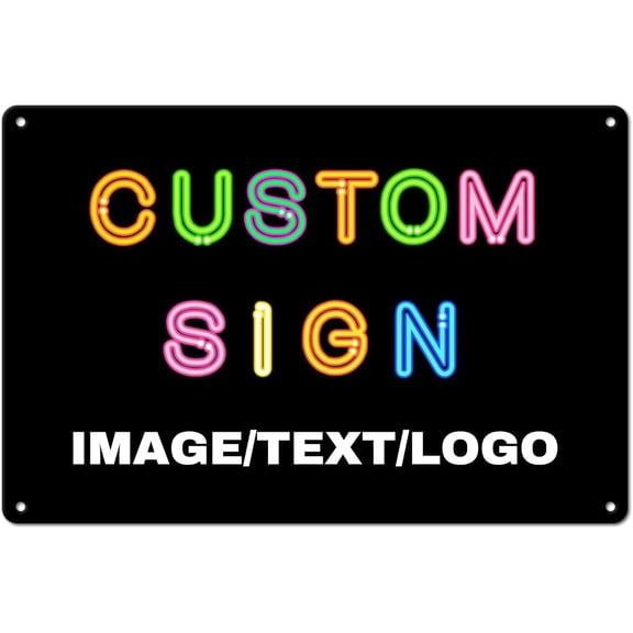 Custom Signs Outdoor Metal Sign - 12 x 8 Personalized Aluminum Rust-Proof Entrance Signs, Garden Signs, Hazard Signs, Parking Signs for Business (Personalized Headline)