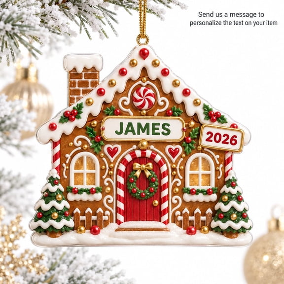 Custom Six Seven Gingerbread House Christmas Ornament for Tree Decor