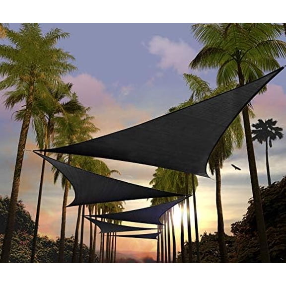 Custom Size 17' x 21' x 27' Black Right Triangle Sun Shade Sail UPF50 AGTAPT28, Order to Make Canopy Awning, 95% UV Blockage, Water & Air Permeable, Commercial Standard (We Customize)