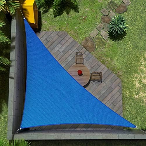 Custom Size 18' x 22' x 28.4' Blue Right Triangle Sun Shade Sail UPF50 AGTAPT12, Order to Make Canopy Awning, 95% UV Blockage, Water & Air Permeable, Commercial Standard (We Customize)