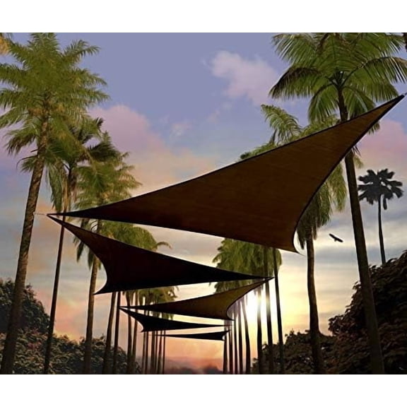 Custom Size 21' x 21' x 21' Brown Triangle Sun Shade Sail UPF50+ AGTAPRT10, Order to Make Canopy Awning, 95% UV Blockage, Water & Air Permeable, Commercial Standard (We Customize)$$Garden & Patio