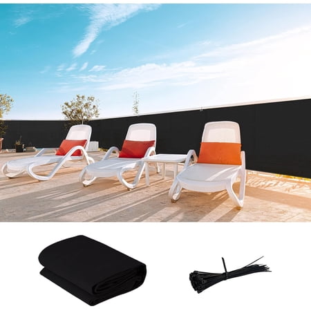 Custom Size 3'x40' Black Balcony Privacy Screen,UV Block Privacy Fence Screen,90% Shield for Outdoor Pool Garden Apartment Railing