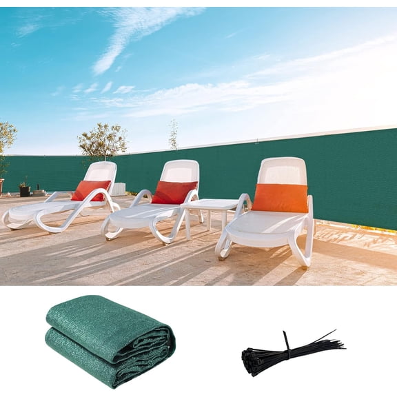 Custom Size 3'x6' Dark Green Balcony Privacy Screen,UV Block Privacy Fence Screen,90% Shield for Outdoor Pool Garden Apartment Railing