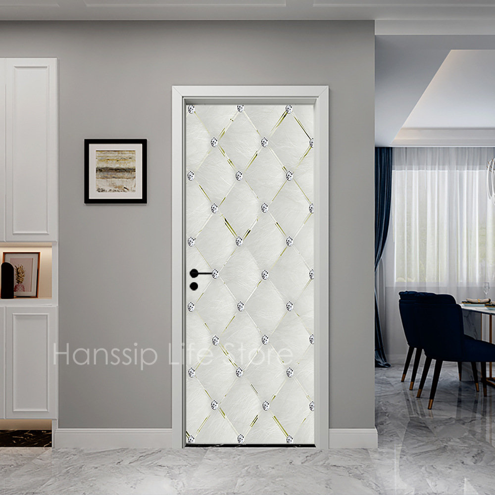 Custom Size 3D Geometric Door Stickers Self Adhesive Waterproof Modern ...