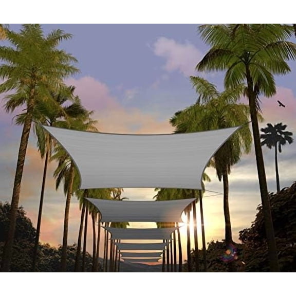 Custom Size 6' x 15' Grey Rectangle Square Sun Shade Sail Order to Make UPF50+ Canopy Awning AGSLR, 95% UV Blockage, Water & Air Permeable, Commercial Standard Heavy Duty (We Customize)
