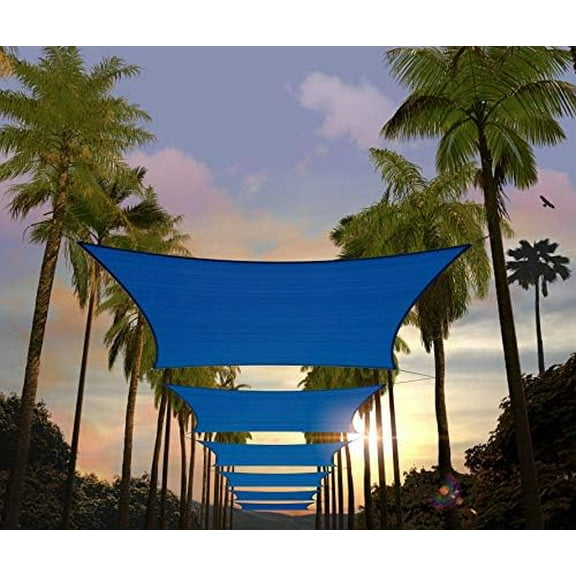 Custom Size 7' x 10' Blue Rectangle Square Sun Shade Sail Order to Make UPF50+ Canopy Awning AGSLR, 95% UV Blockage, Water & Air Permeable, Commercial Standard Heavy Duty (We Customize)